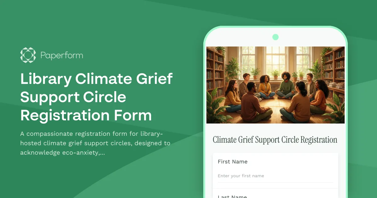 Library Climate Grief Support Circle Registration Form