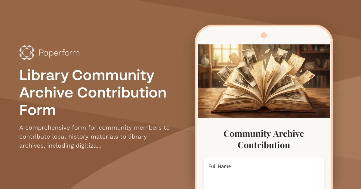 Library Community Archive Contribution Form
