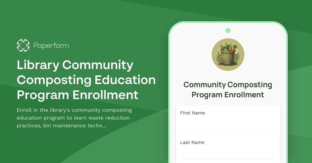 Library Community Composting Education Program Enrollment