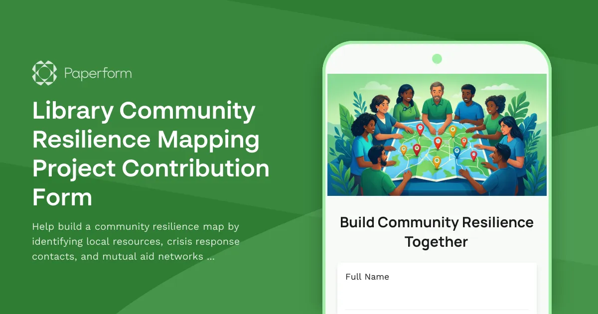 Library Community Resilience Mapping Project Contribution Form