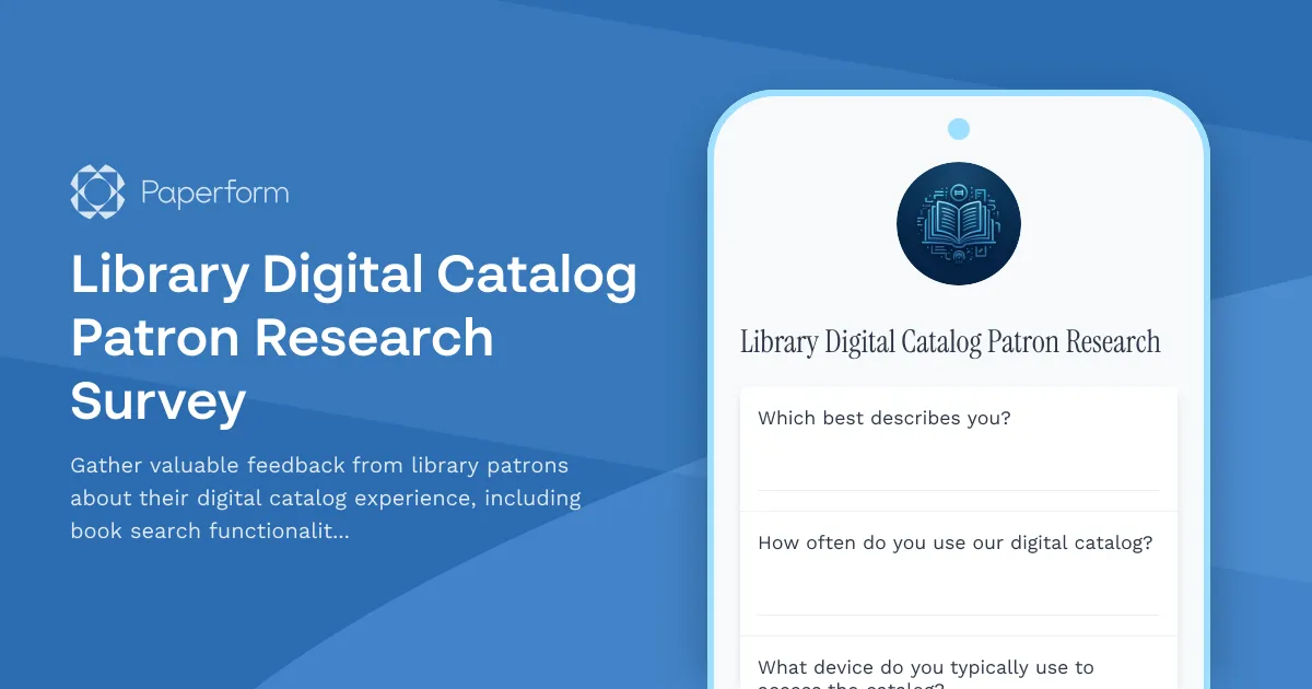 Library Digital Catalog Patron Research Survey