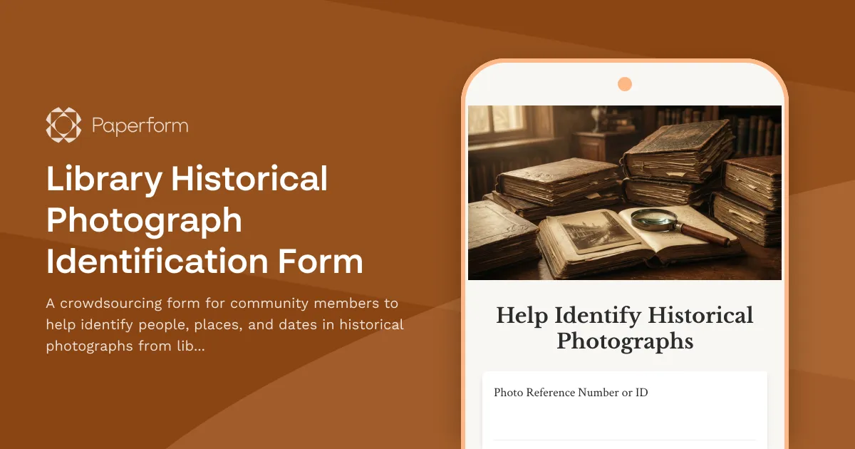 Library Historical Photograph Identification Form
