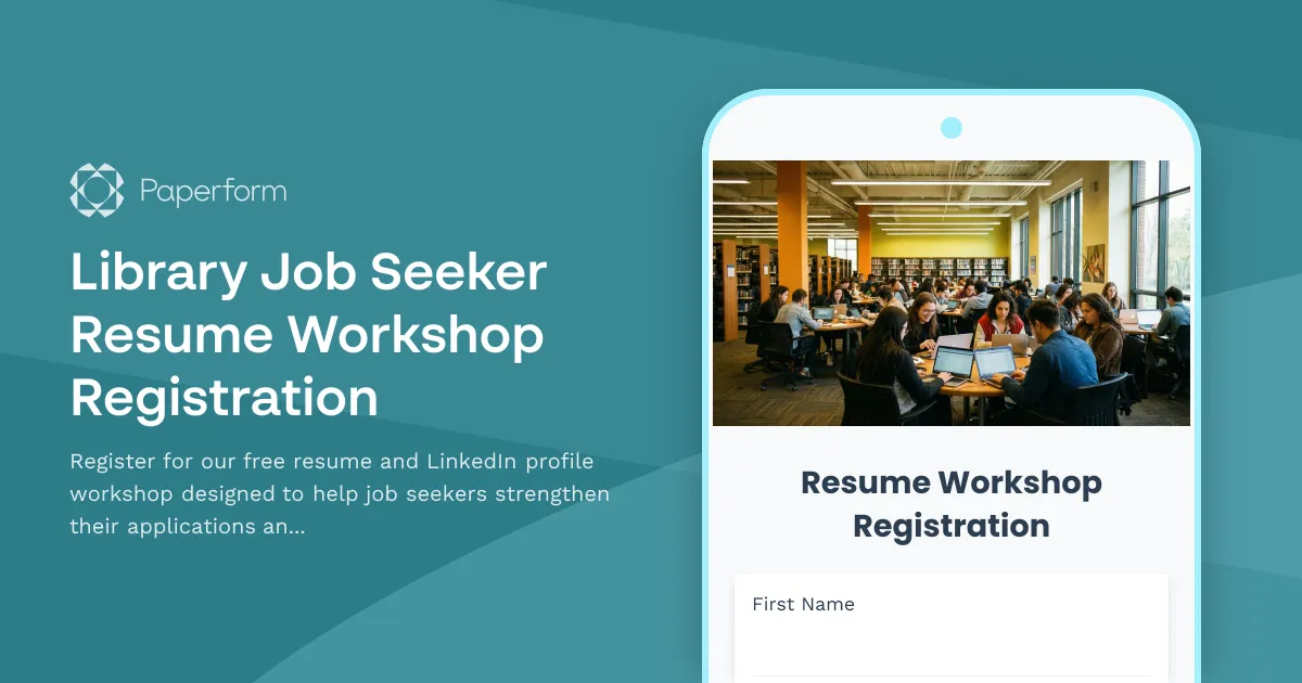 Library Job Seeker Resume Workshop Registration
