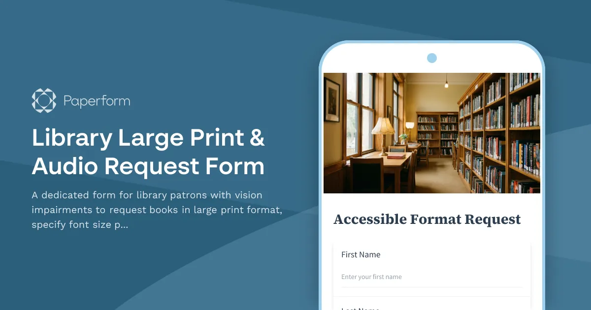 Library Large Print & Audio Request Form