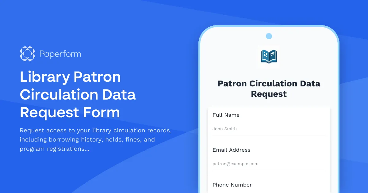 Library Patron Circulation Data Request Form