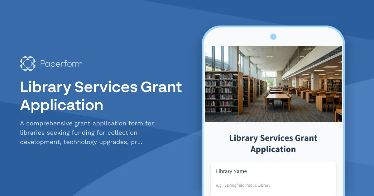 Library Services Grant Application