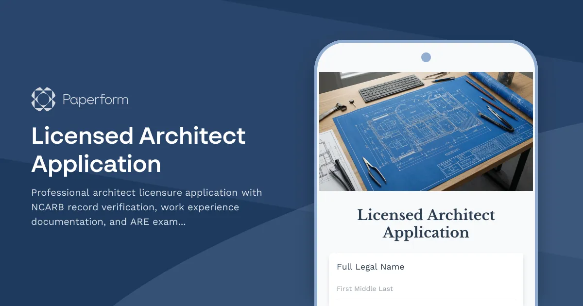 Licensed Architect Application