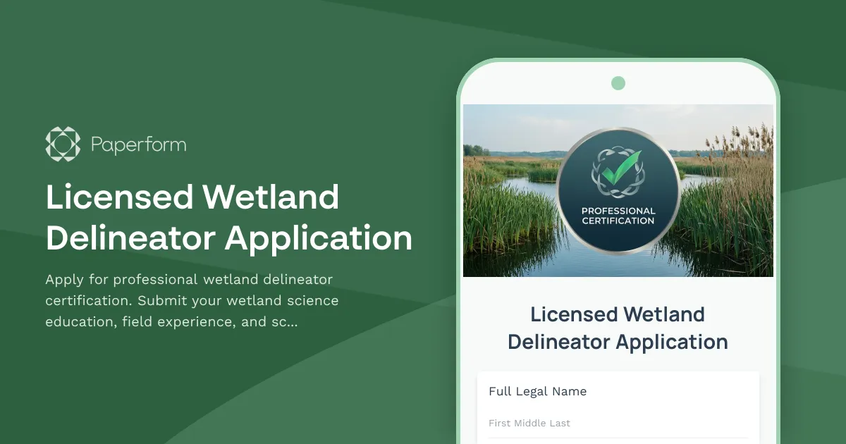 Licensed Wetland Delineator Application