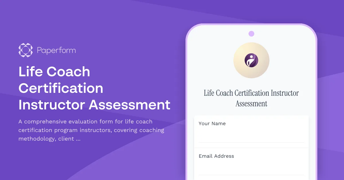 Life Coach Certification Instructor Assessment