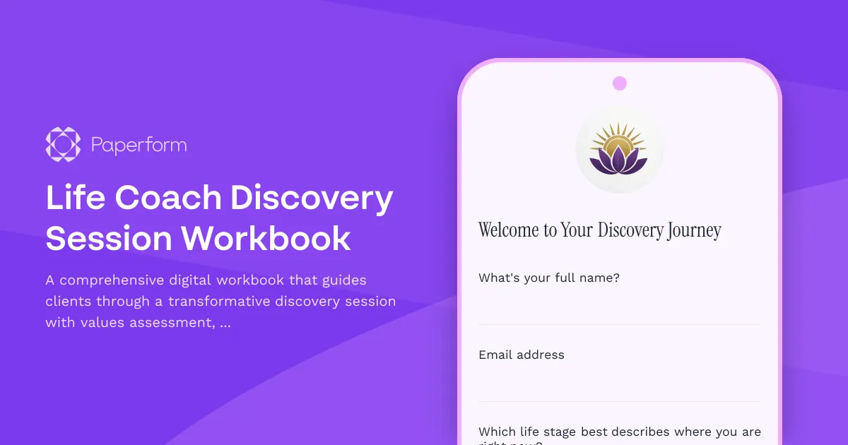 Life Coach Discovery Session Workbook