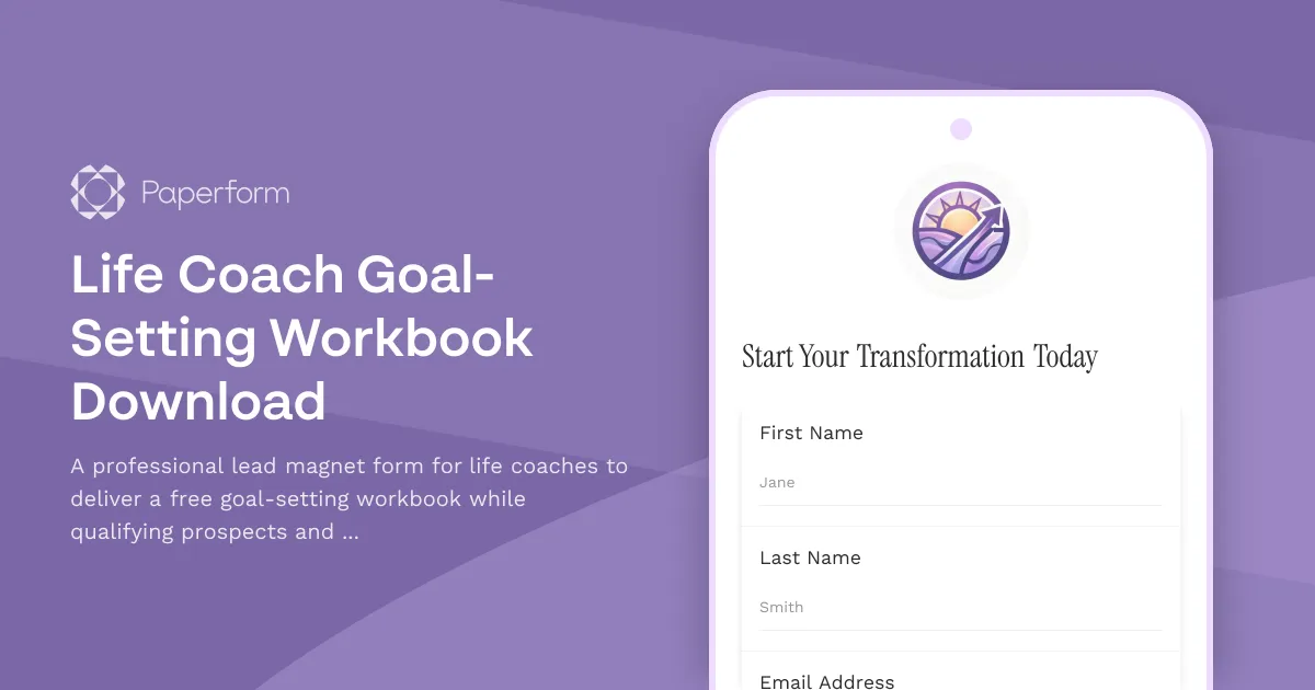 Life Coach Goal-Setting Workbook Download