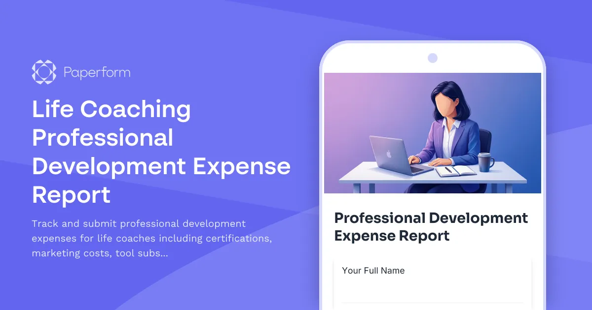 Life Coaching Professional Development Expense Report
