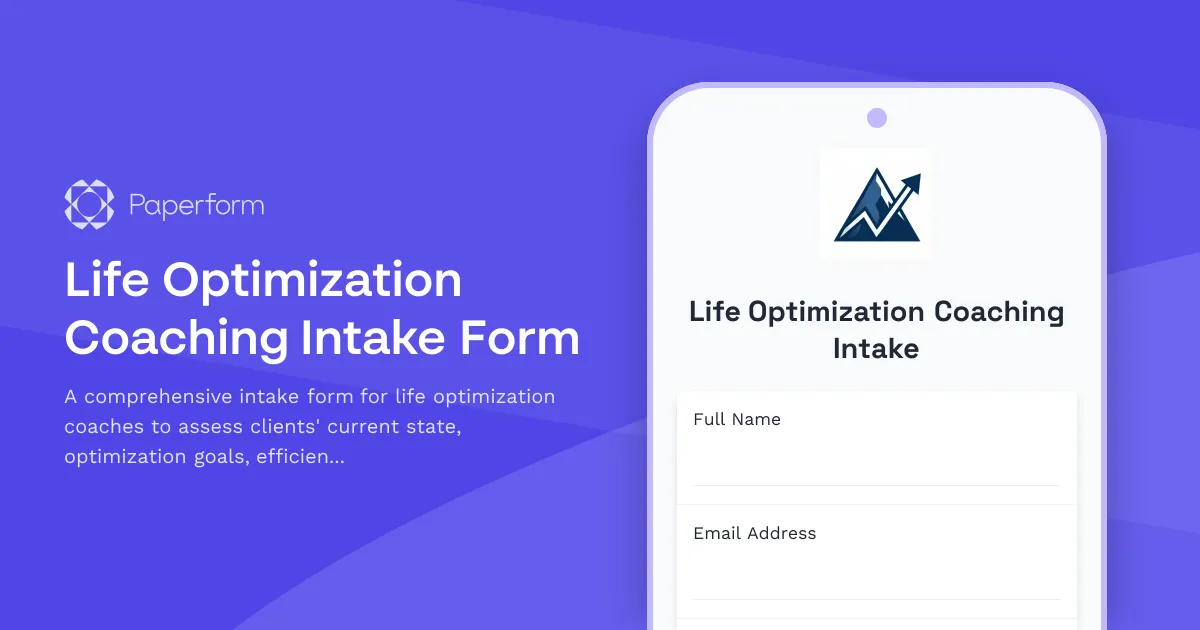 Life Optimization Coaching Intake Form