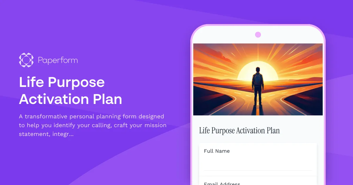 Life Purpose Activation Plan