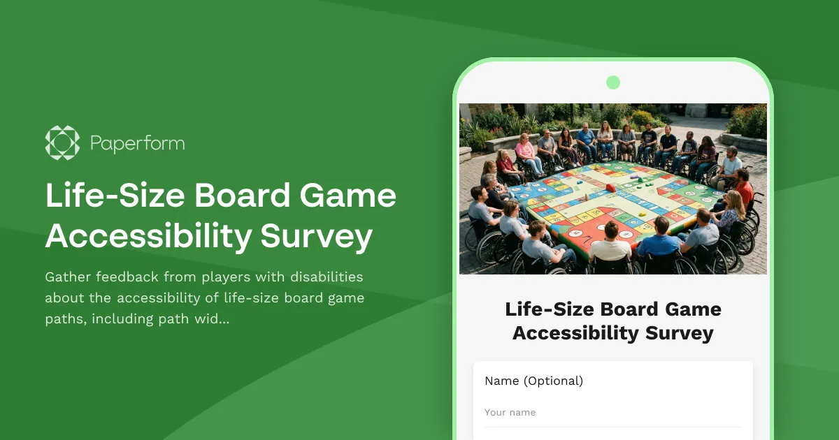 Life-Size Board Game Accessibility Survey