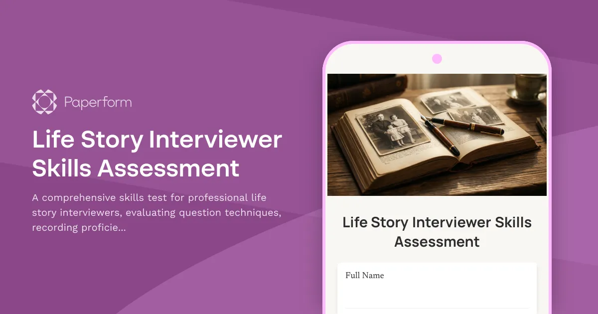 Life Story Interviewer Skills Assessment