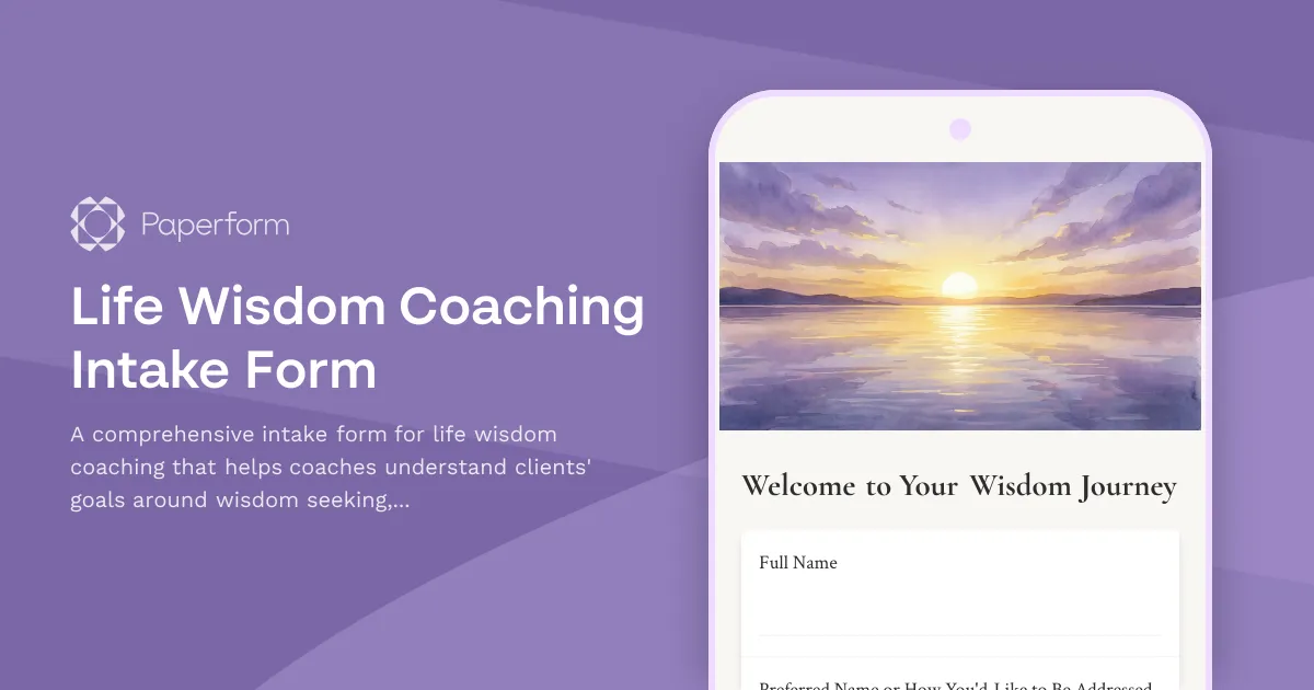 Life Wisdom Coaching Intake Form