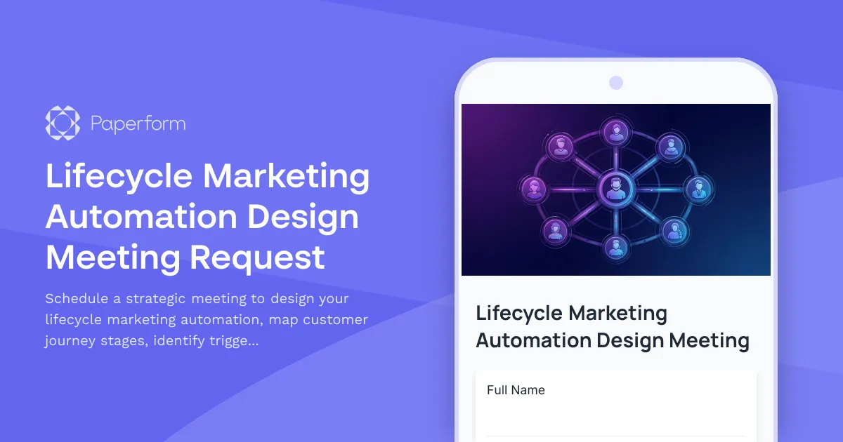 Lifecycle Marketing Automation Design Meeting Request