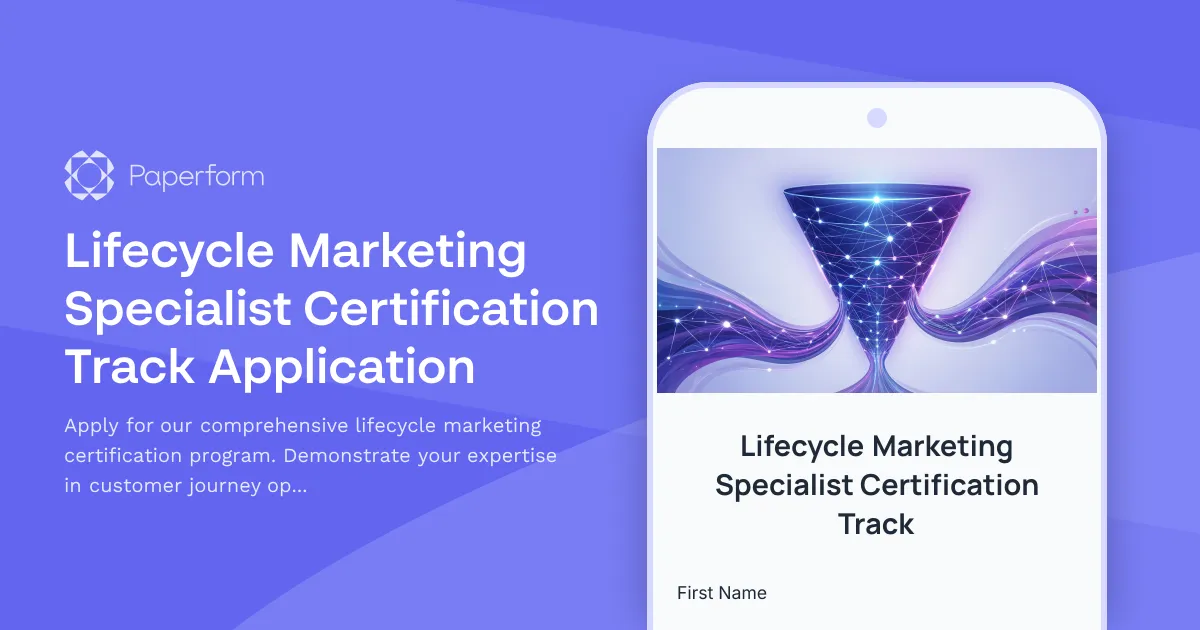 Lifecycle Marketing Specialist Certification Track Application