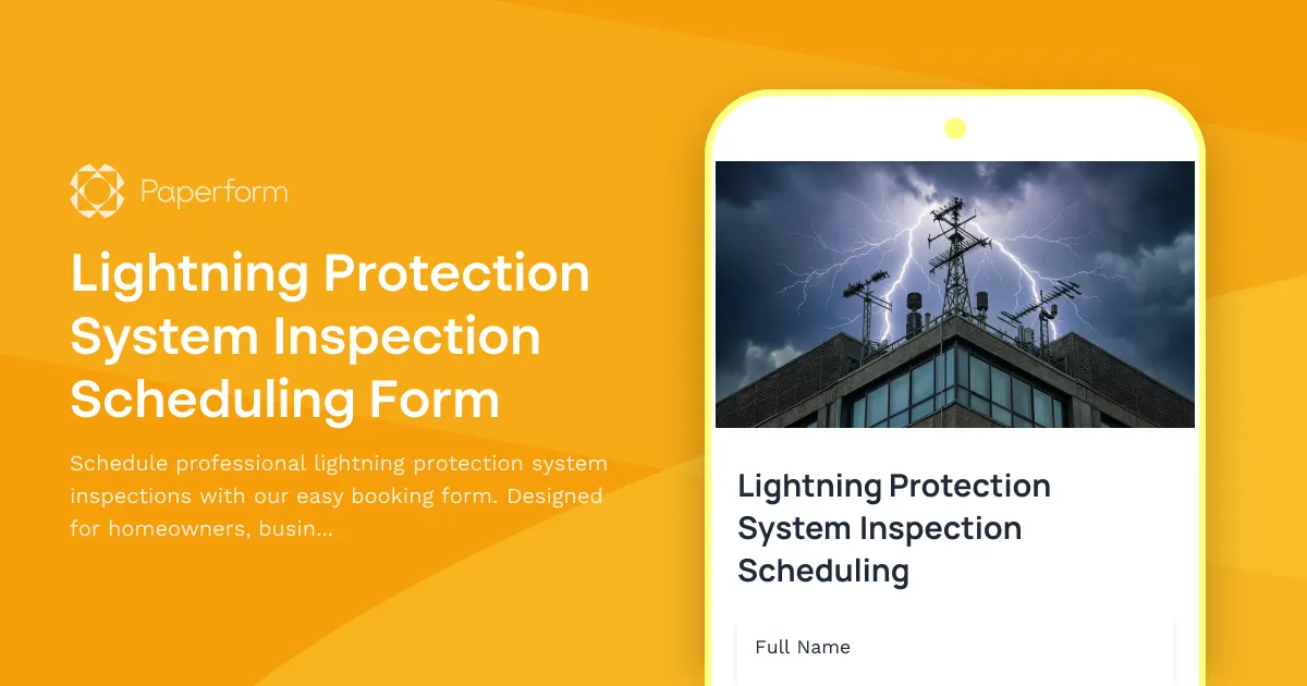 Lightning Protection System Inspection Scheduling Form