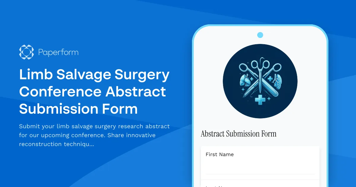 Limb Salvage Surgery Conference Abstract Submission Form