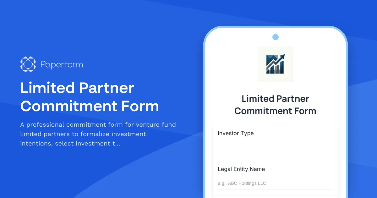 Limited Partner Commitment Form