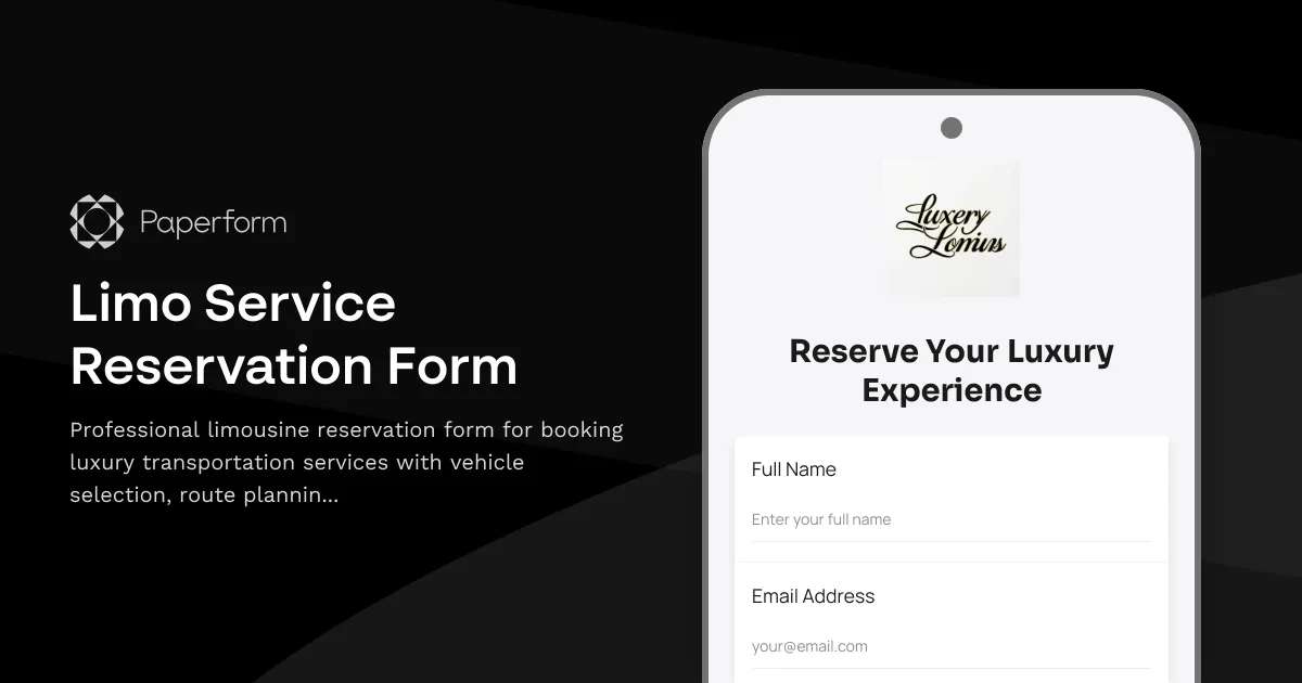 Limo Service Reservation Form