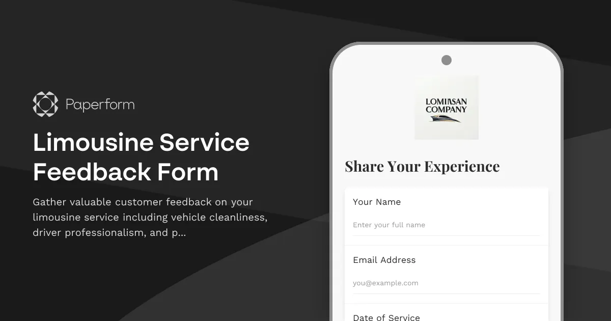 Limousine Service Feedback Form