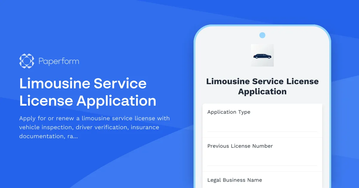 Limousine Service License Application