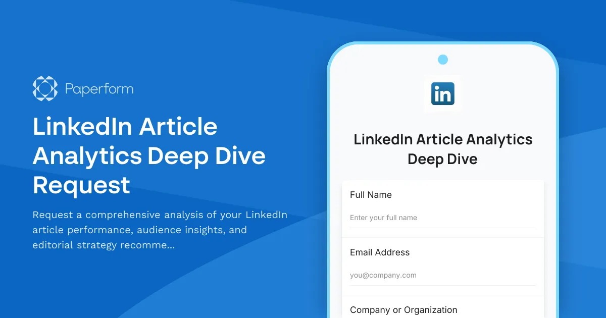 LinkedIn Article Analytics Deep Dive Request