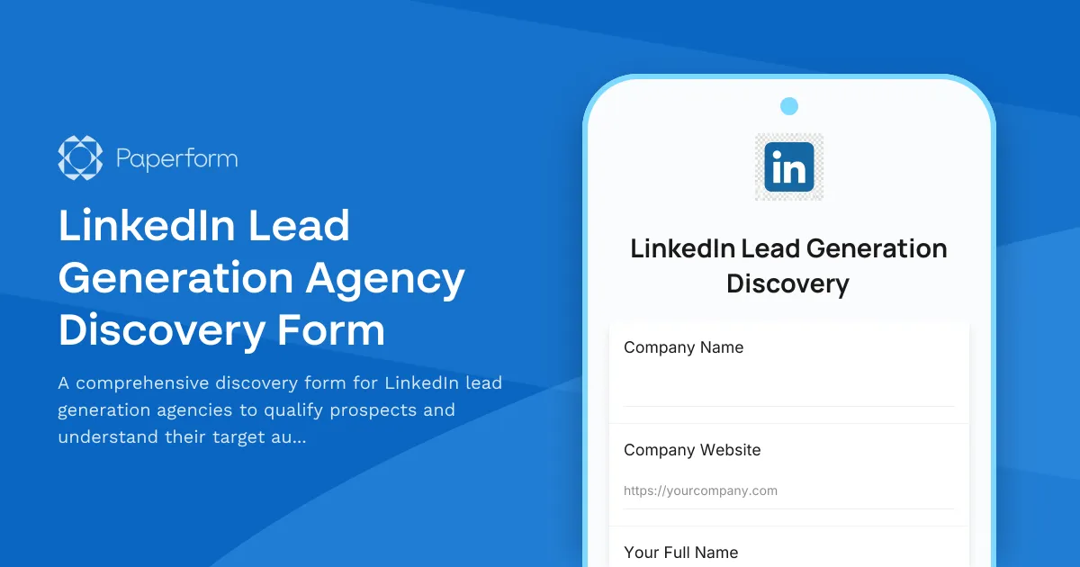 LinkedIn Lead Generation Agency Discovery Form