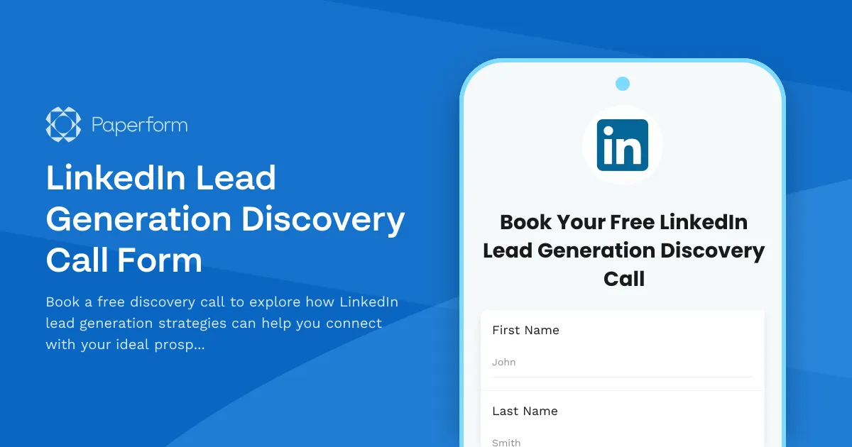 LinkedIn Lead Generation Discovery Call Form