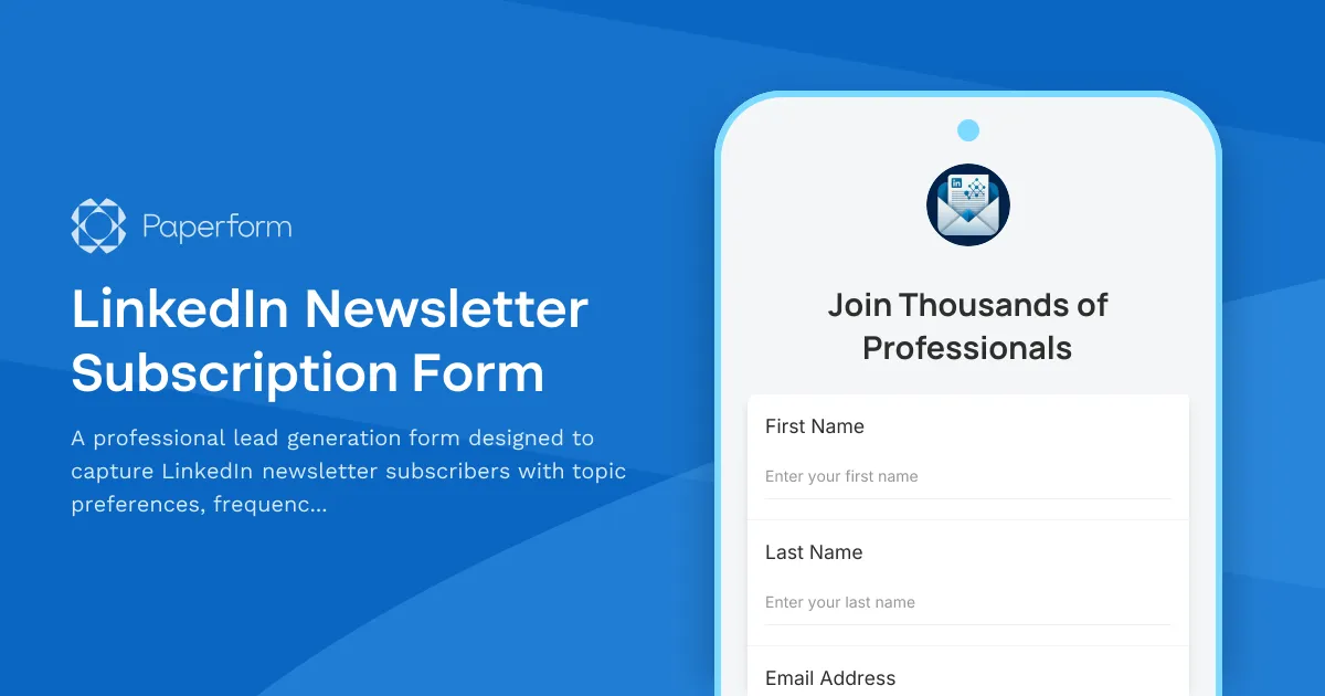 LinkedIn Newsletter Subscription Form