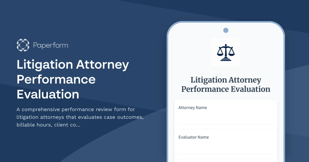 Litigation Attorney Performance Evaluation