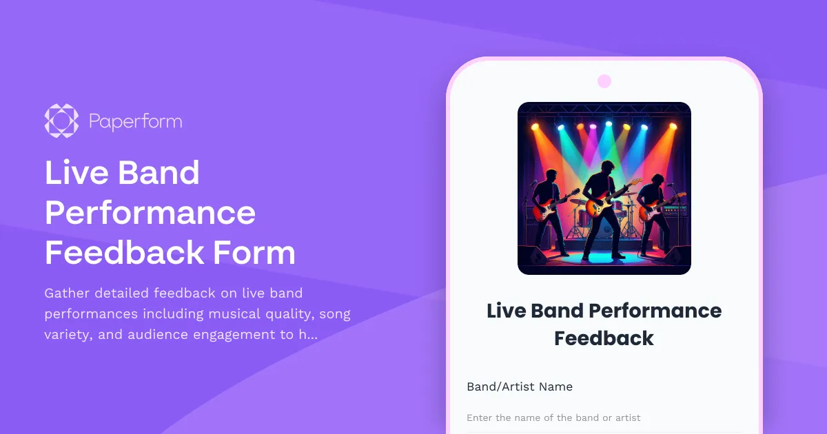 Live Band Performance Feedback Form