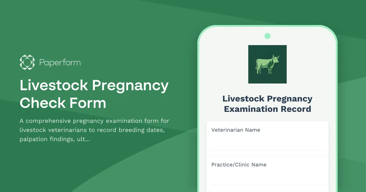 Livestock Pregnancy Check Form
