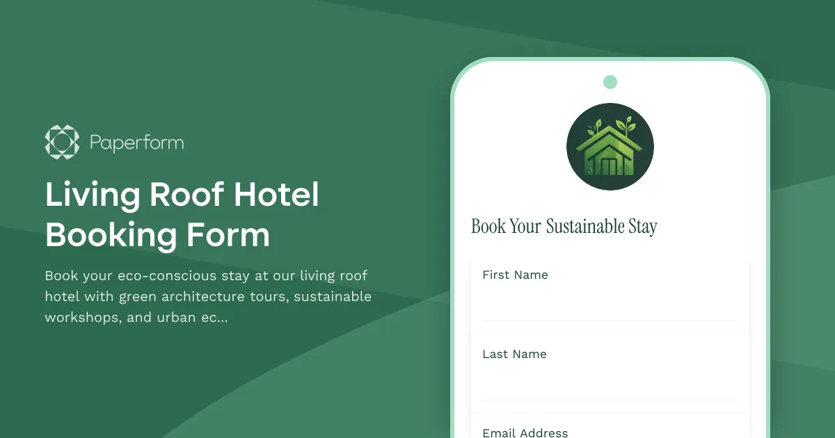 Living Roof Hotel Booking Form