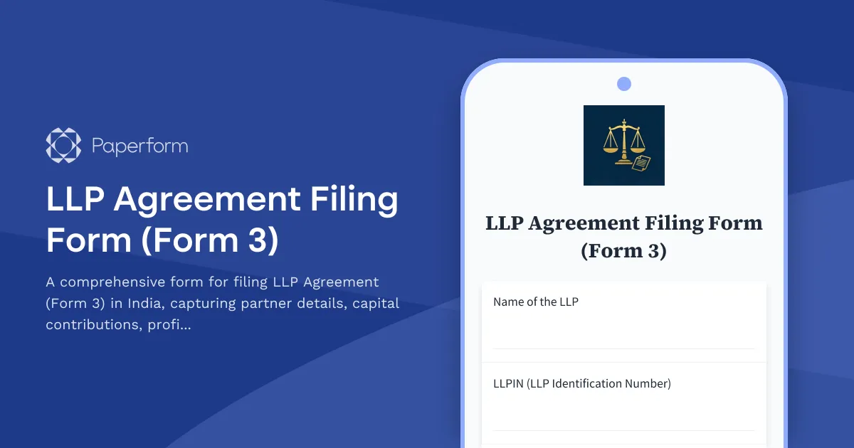 LLP Agreement Filing Form (Form 3)