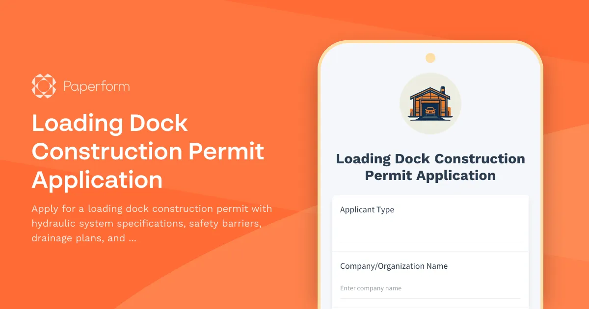 Loading Dock Construction Permit Application