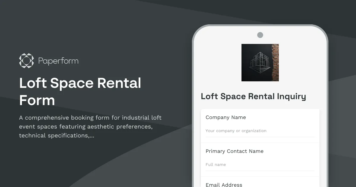 Loft Space Rental Form