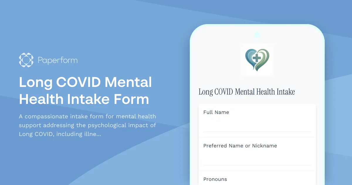 Long COVID Mental Health Intake Form