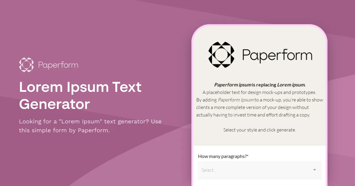 Lorem Ipsum Text Generator