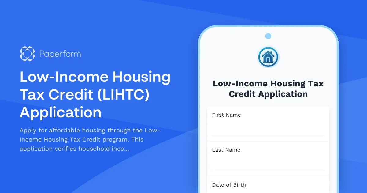 Low-Income Housing Tax Credit (LIHTC) Application