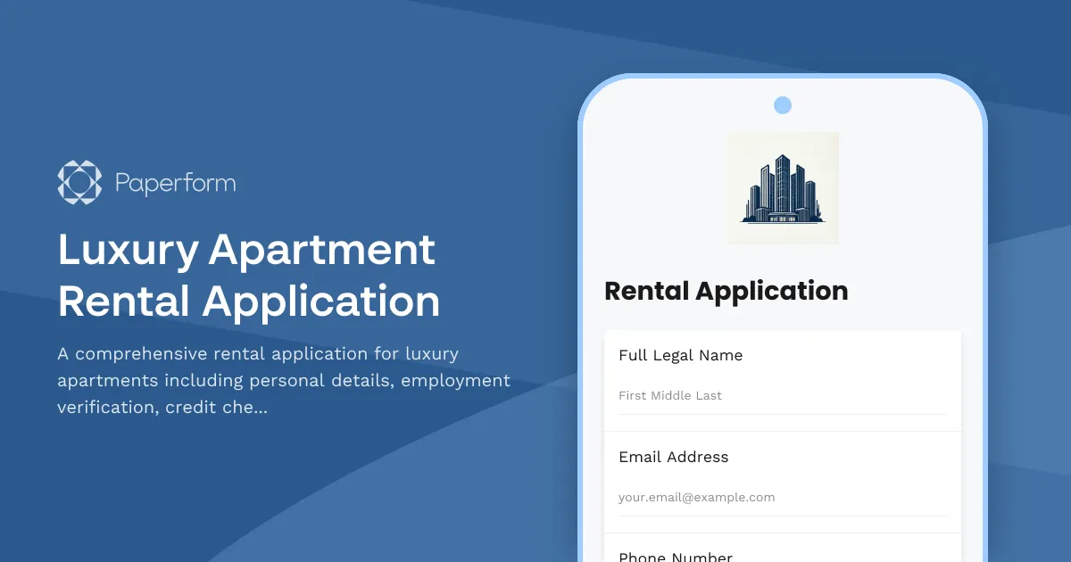 Luxury Apartment Rental Application