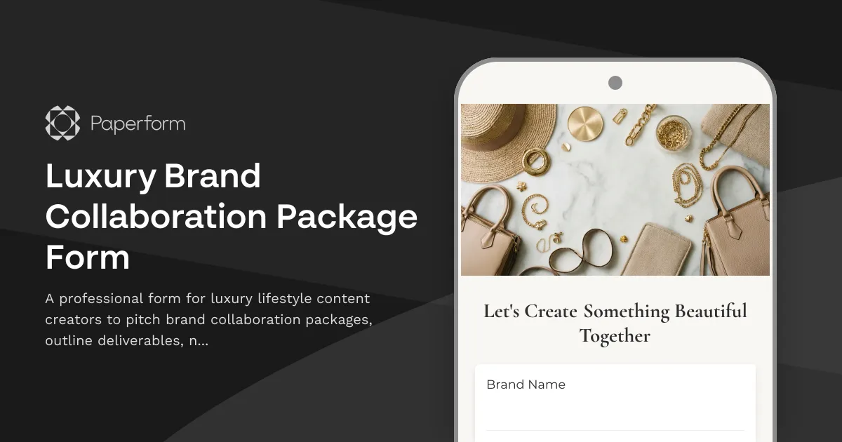 Luxury Brand Collaboration Package Form