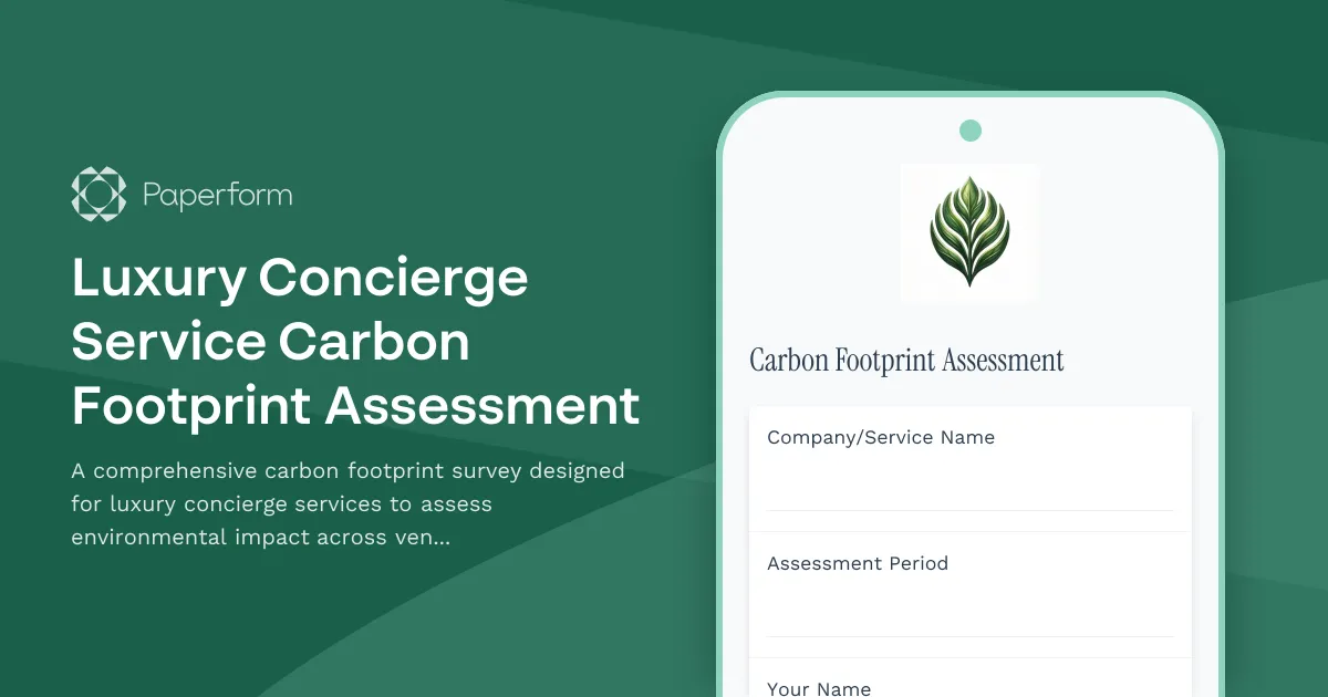 Luxury Concierge Service Carbon Footprint Assessment