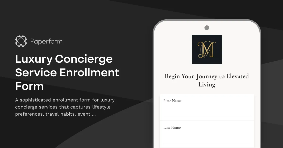 Luxury Concierge Service Enrollment Form