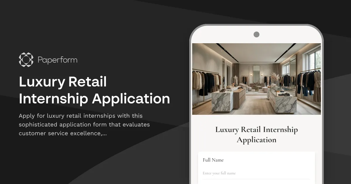 Luxury Retail Internship Application