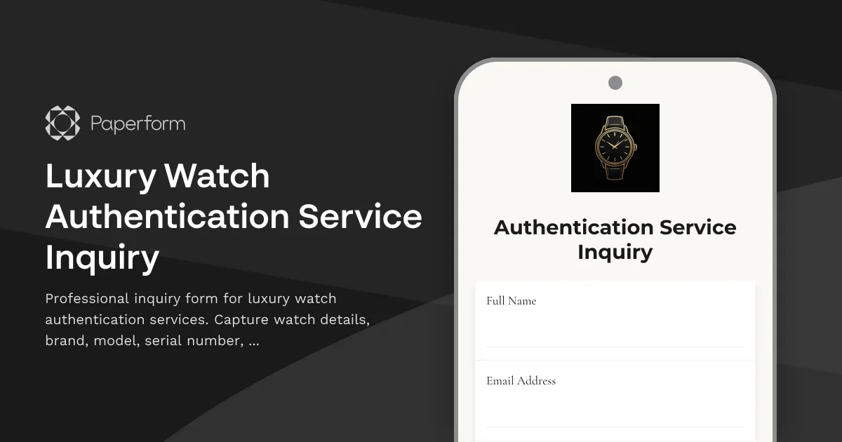 Luxury Watch Authentication Service Inquiry