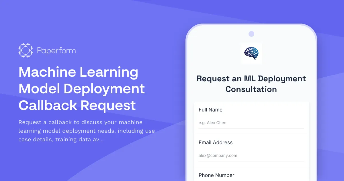 Machine Learning Model Deployment Callback Request